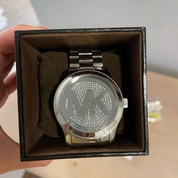 Michael Kors Silver Rhinestone Studded Watch MICHAEL KORS Kerry Pavé Silver-Tone Watch #MK3359 | eBay main image 4
